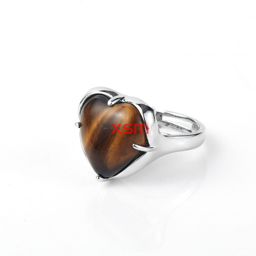 Ladies Natural Crystal Heart Ring Adjustable Dainty Gemstone Jewelry For Her Gift For Special Occasion Forever