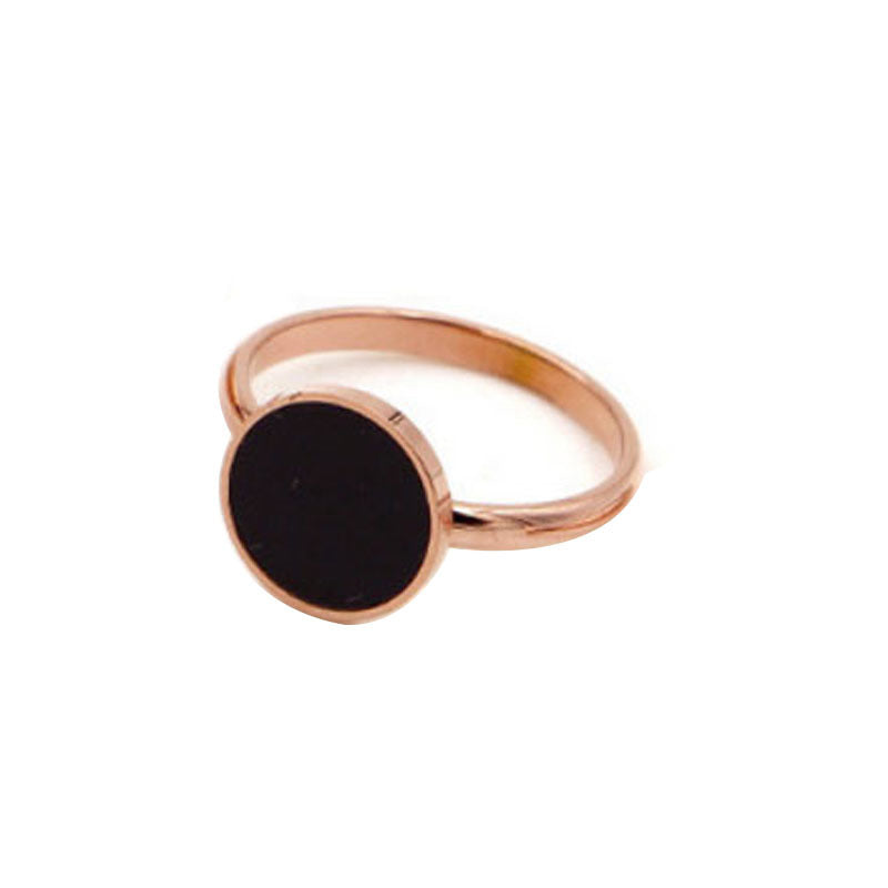 Rose Gold Titanium Steel Ring Geometric Design Jewelry