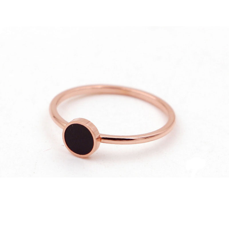 Rose Gold Titanium Steel Ring Geometric Design Jewelry