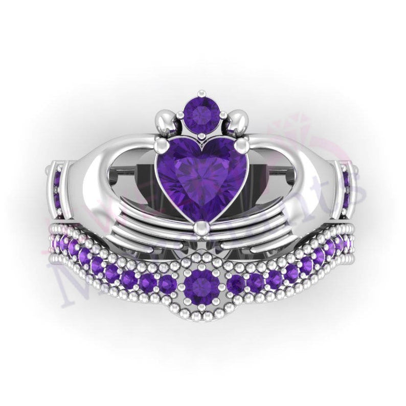 Unisex Ring Hand Holding Love Diamond Jewelry Elegant Electroplated Metal Band Fashion Accessory Gift Women Men