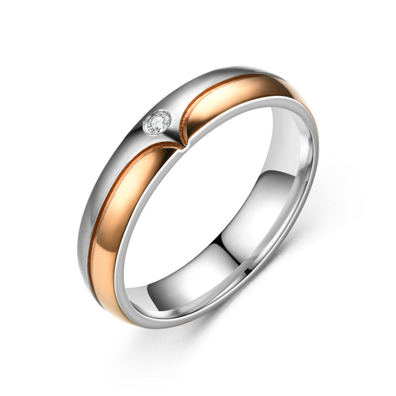 Couple Rings Stainless Steel Ring Micro Inlaid Zircon Matching Anniversary Engagement Promise Bands For Us All