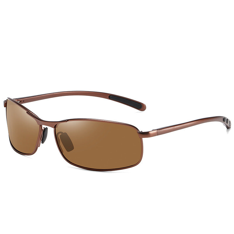 Metal Frame Sunglasses Aluminum Magnesium Alloy Driving Glasses With TAC Lenses NightVision Eyewear Black Film