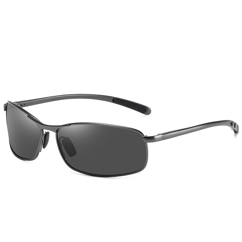 Metal Frame Sunglasses Aluminum Magnesium Alloy Driving Glasses With TAC Lenses NightVision Eyewear Black Film