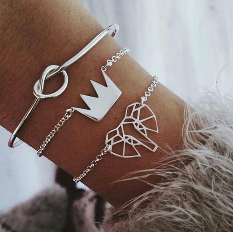 Geometric Knotted Circle Diamond Arrow Bracelet For Women Fashion Jewelry Gift Gold Color Ornament Sparkle Gem