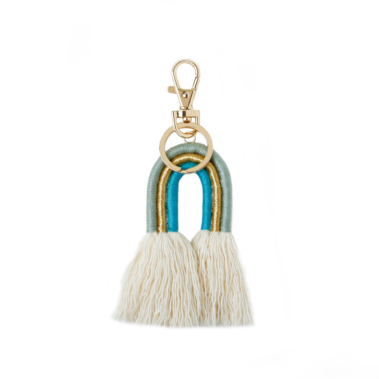 Handmade Tassel Keychain Alloy Pendant Hand Woven Rope Knot Bag Charm Bohemian Keyring European Decoration Style