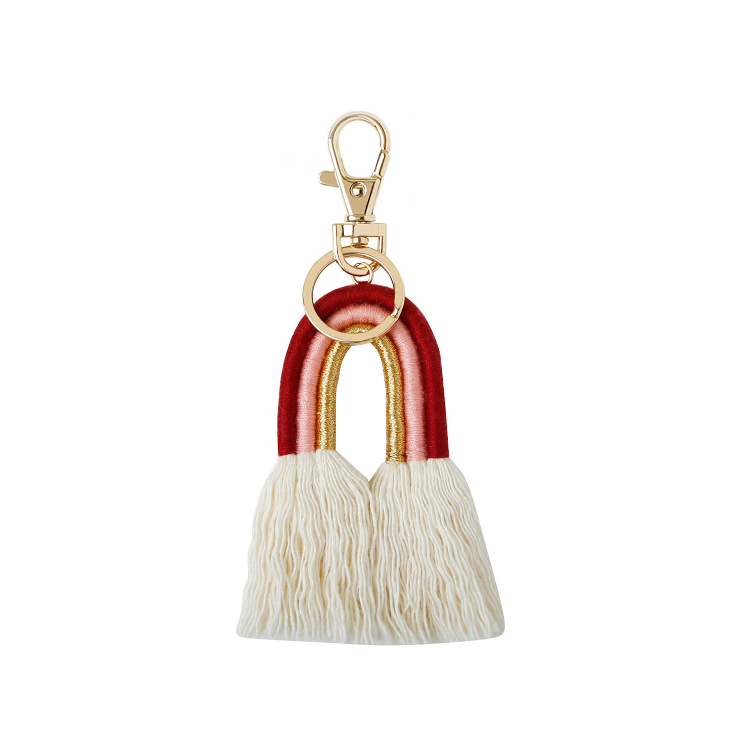 Handmade Tassel Keychain Alloy Pendant Hand Woven Rope Knot Bag Charm Bohemian Keyring European Decoration Style