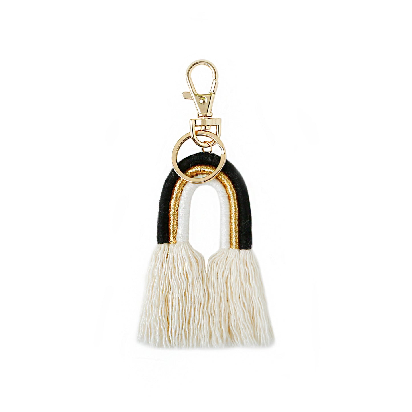 Handmade Tassel Keychain Alloy Pendant Hand Woven Rope Knot Bag Charm Bohemian Keyring European Decoration Style