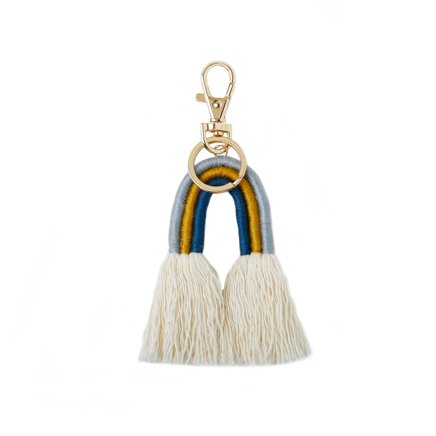 Handmade Tassel Keychain Alloy Pendant Hand Woven Rope Knot Bag Charm Bohemian Keyring European Decoration Style