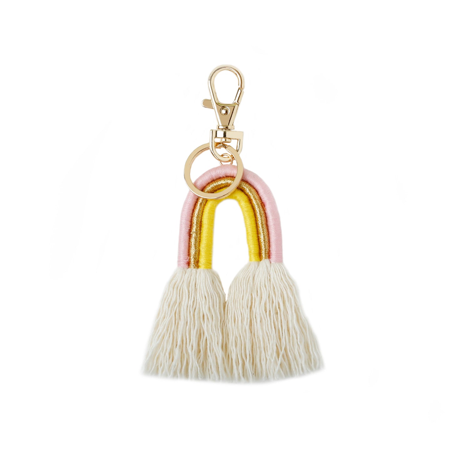 Handmade Tassel Keychain Alloy Pendant Hand Woven Rope Knot Bag Charm Bohemian Keyring European Decoration Style
