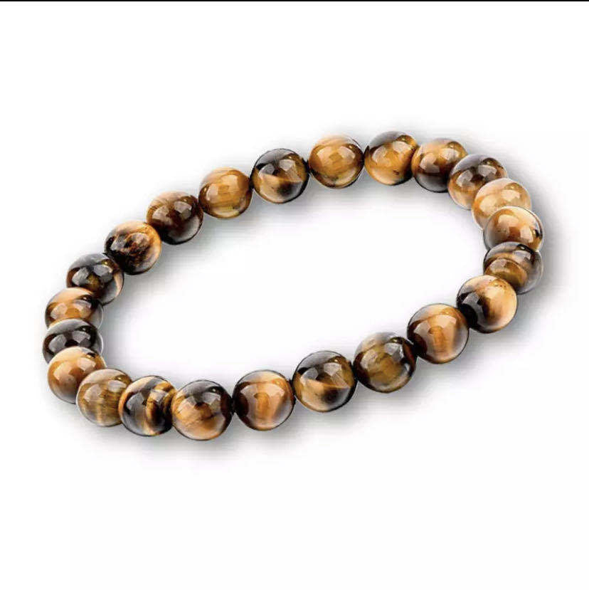 Unisex Natural Stone Beaded Bracelet Matte Black Frosted Tiger Eye Lava Stone Citrine Ethnic Style Jewelry Collection