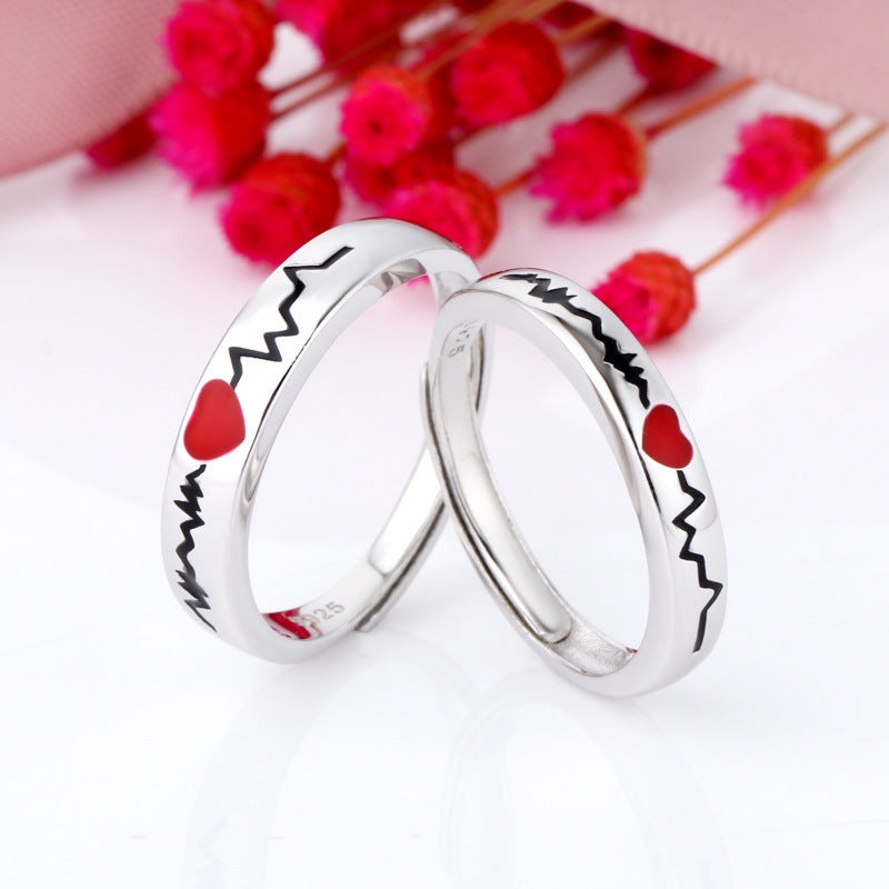 Adjustable Couple Rings Silver Matching Rings For Him And Her Simple Fashion Jewelry High Quality Design Pairs