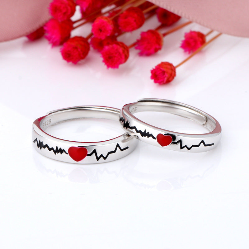 Adjustable Couple Rings Silver Matching Rings For Him And Her Simple Fashion Jewelry High Quality Design Pairs