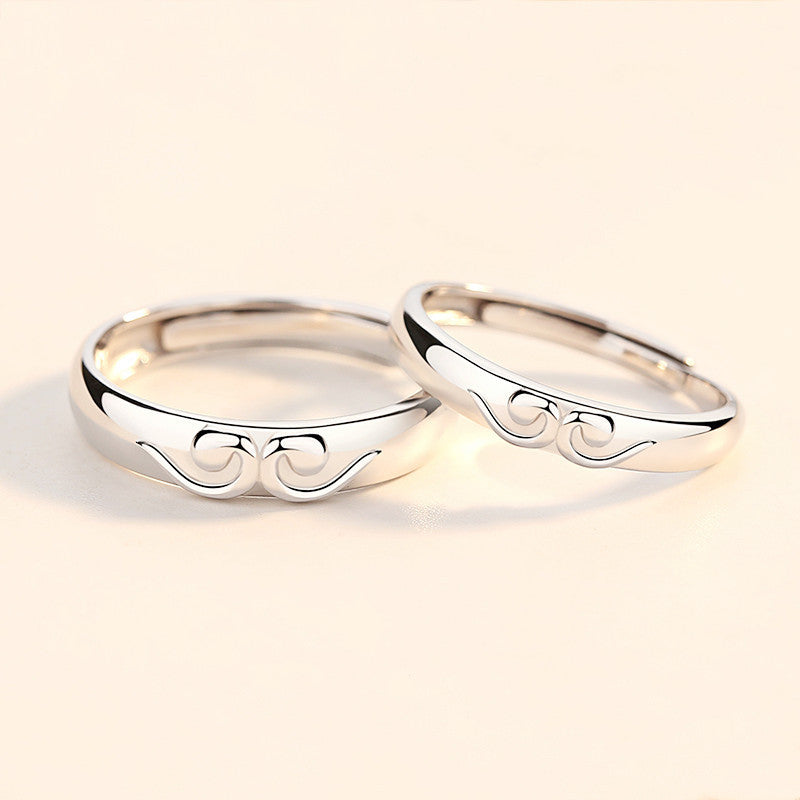 Couple Rings Silver Tightening Ring Fashion Monkey King Ring Westward Journey Ring Valentines Day Gift for Him and Her