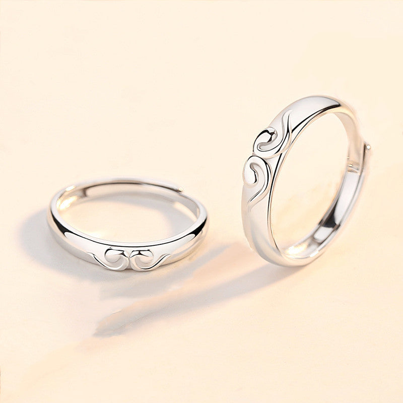 Couple Rings Silver Tightening Ring Fashion Monkey King Ring Westward Journey Ring Valentines Day Gift for Him and Her