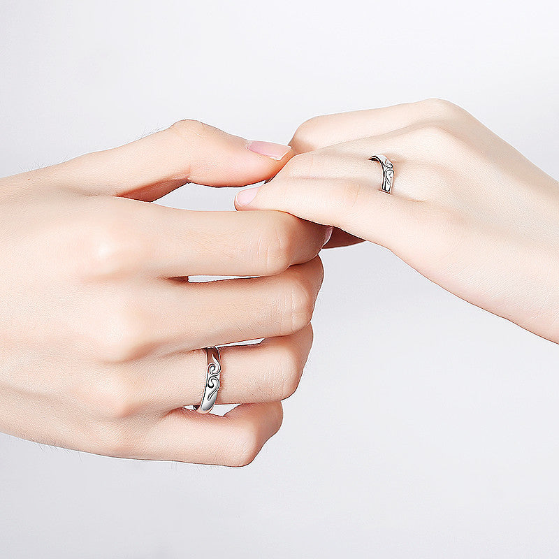 Couple Rings Silver Tightening Ring Fashion Monkey King Ring Westward Journey Ring Valentines Day Gift for Him and Her