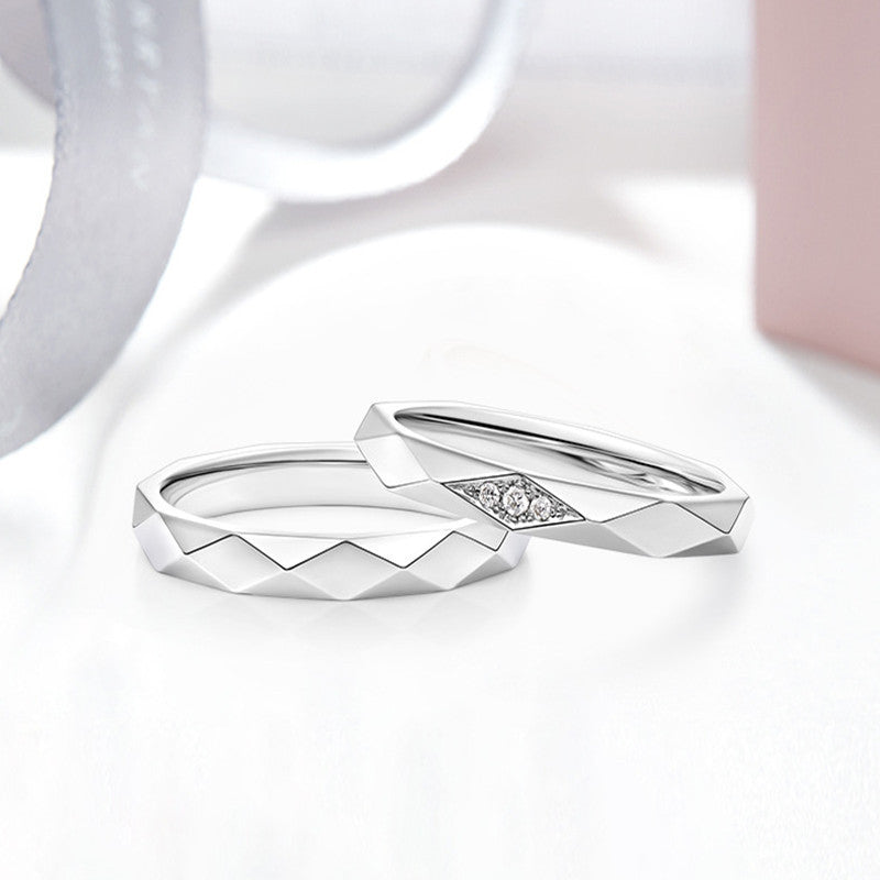 Couple Opening Ring Set S925 Silver Promise Rings For Students Girlfriend Boyfriend Birthday Gifts For Couples