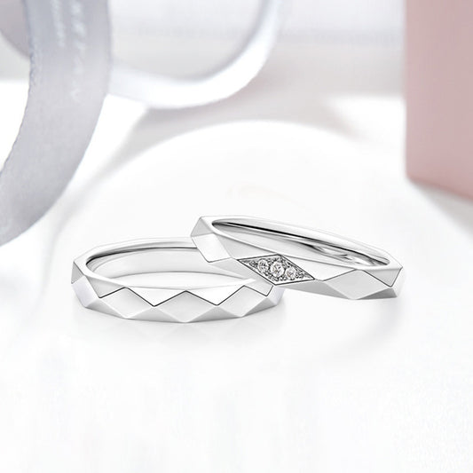 Couple Opening Ring Set S925 Silver Promise Rings For Students Girlfriend Boyfriend Birthday Gifts For Couples