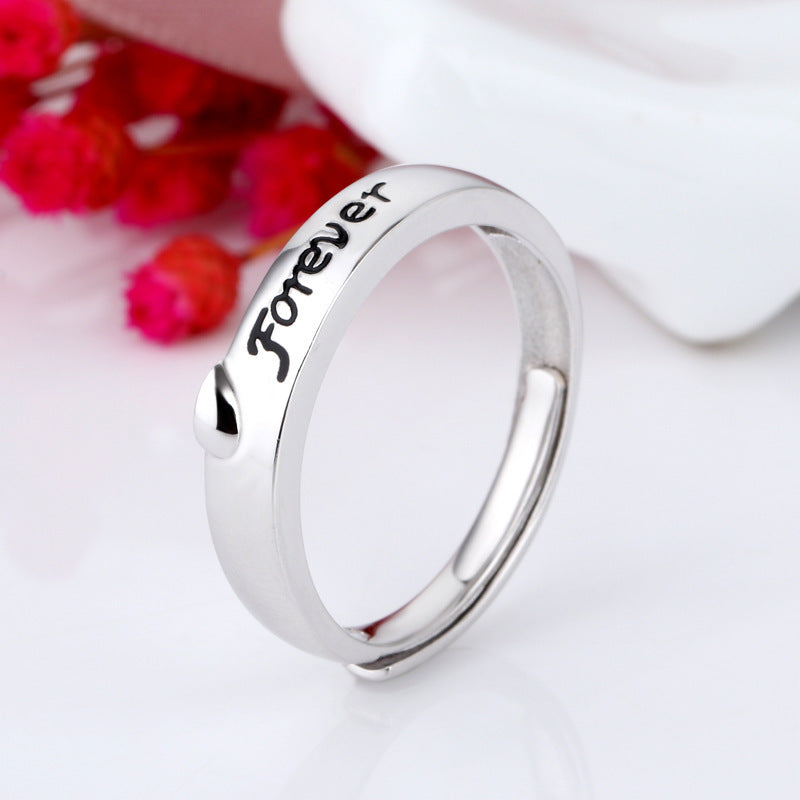 Couple Rings 925 Sterling Silver Unisex Geometric Matching Bands Epoxy Finish Jewelry For Couples Gift For Her