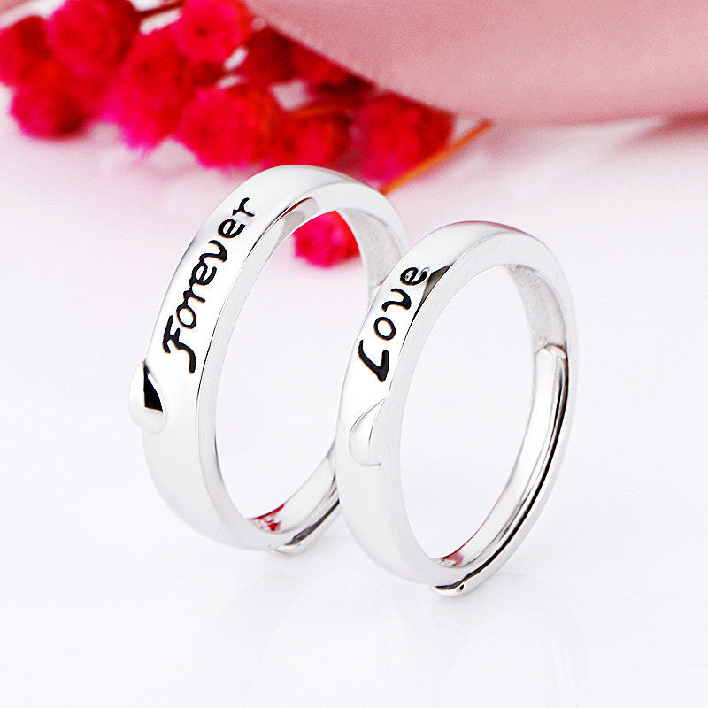 Couple Rings 925 Sterling Silver Unisex Geometric Matching Bands Epoxy Finish Jewelry For Couples Gift For Her