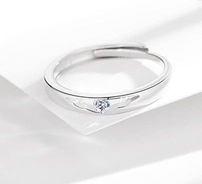 Couple Silver Rings Deer Inseparable Diamond Jewelry Gift