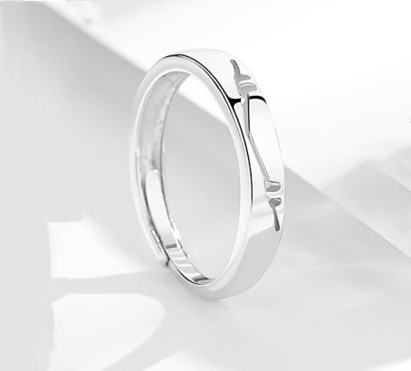 Couple Silver Rings Deer Inseparable Diamond Jewelry Gift