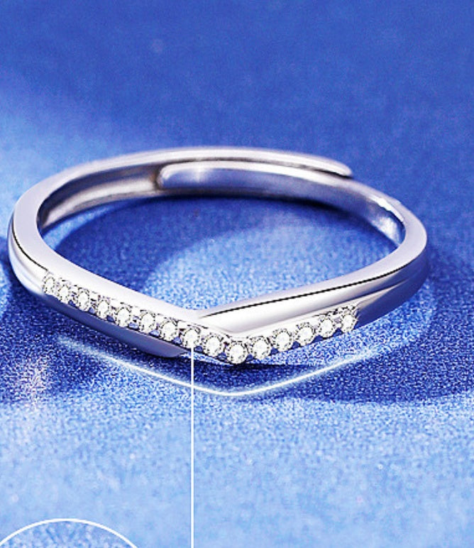 Matching Couple Rings Geometric Sterling Silver His And Hers Promise Wedding Ring Set For Couples Gift For Occasions