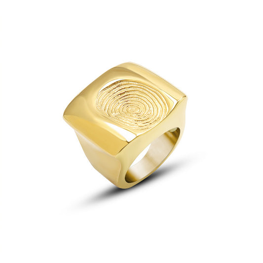 Exaggerated Fingerprint Decryption Personality Casting Ring Female Index Finger Ring