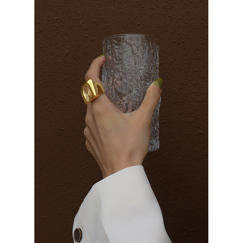 Exaggerated Fingerprint Decryption Personality Casting Ring Female Index Finger Ring