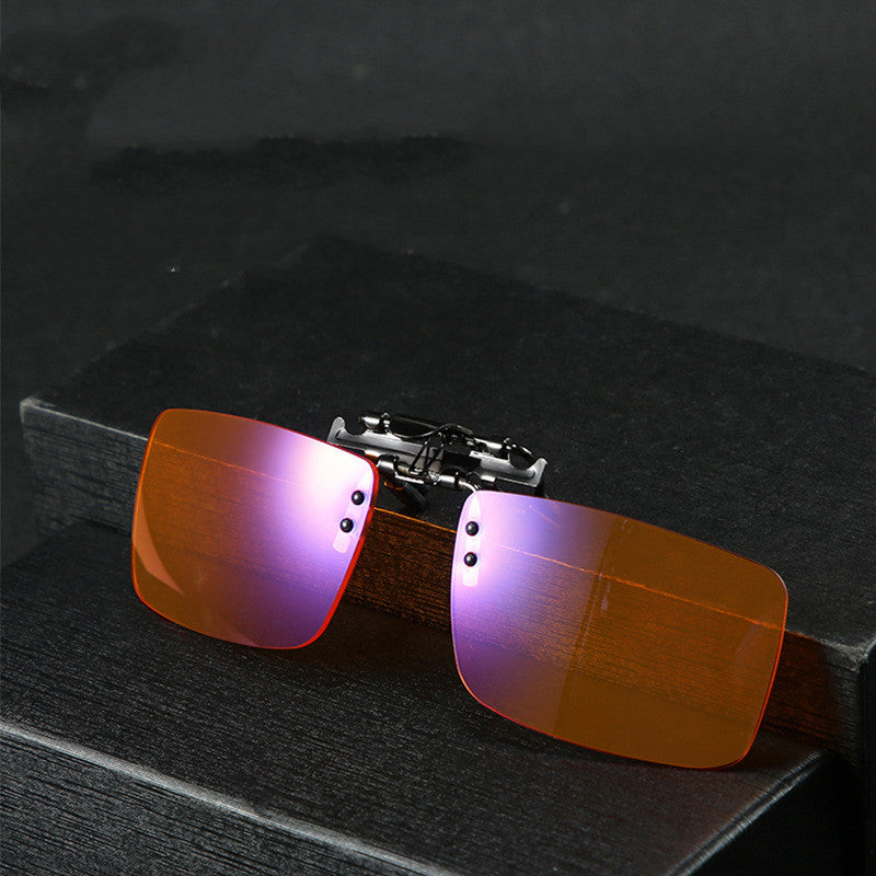 Clip On Anti Blue Light Glasses Metal Frame PC Lens Radiation Protection Square Toad Eyewear Turn Up Slim Modern
