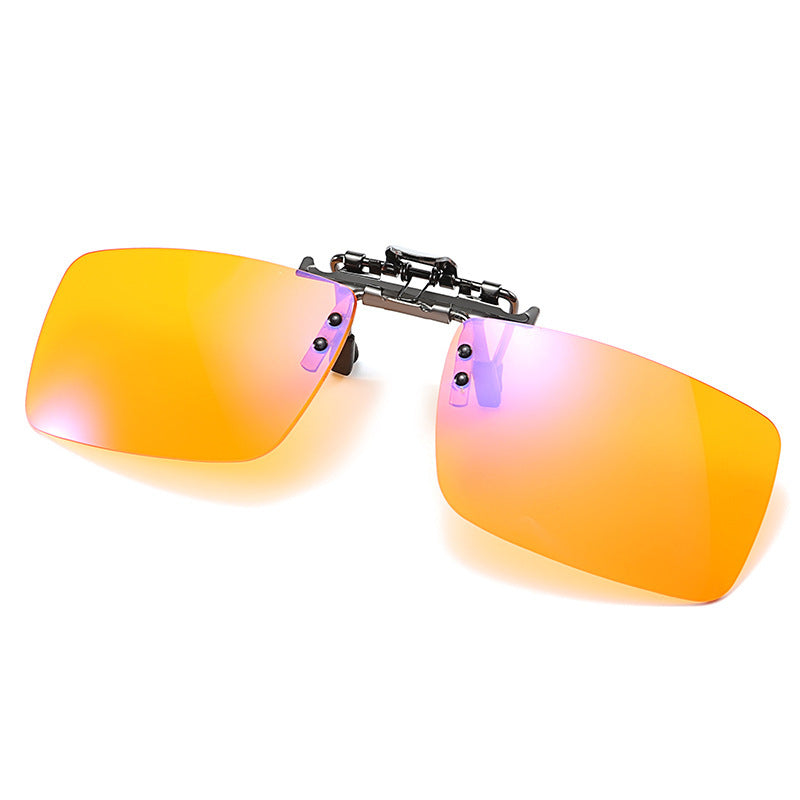 Clip On Anti Blue Light Glasses Metal Frame PC Lens Radiation Protection Square Toad Eyewear Turn Up Slim Modern