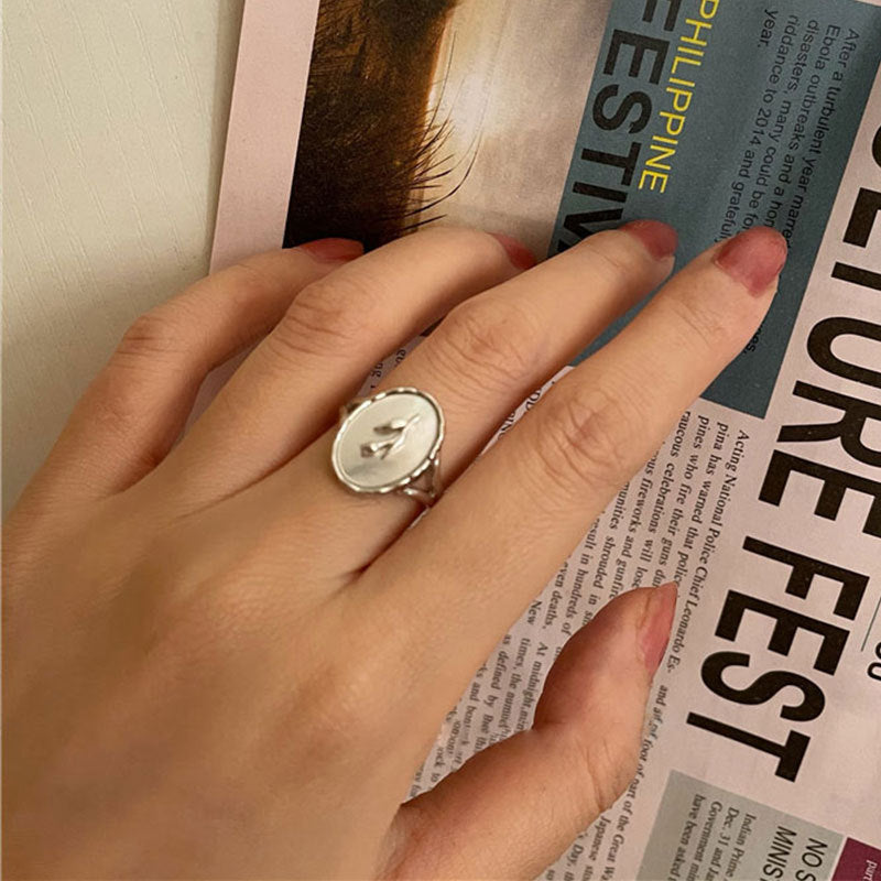 925 Sterling Silver Ring Tulip Shell Flower Elegant Retro Romantic Adjustable Jewelry Gift for Women Gift Idea