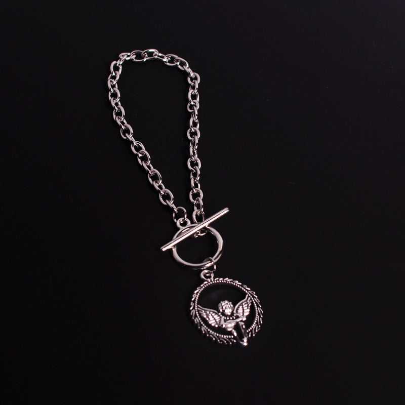 Unisex Alloy Bracelet Electroplated Retro Design Round Noodle Bear Charms With Smiley Lettering Glossy Finishes