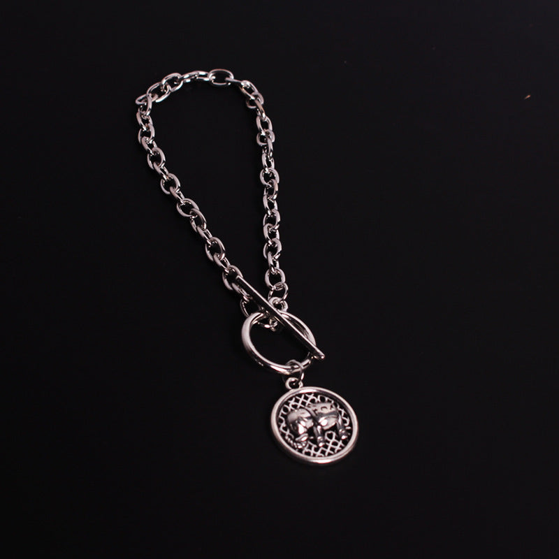 Unisex Alloy Bracelet Electroplated Retro Design Round Noodle Bear Charms With Smiley Lettering Glossy Finishes