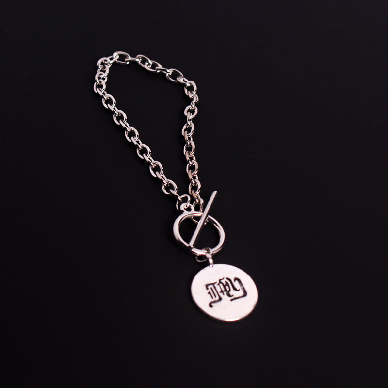 Unisex Alloy Bracelet Electroplated Retro Design Round Noodle Bear Charms With Smiley Lettering Glossy Finishes