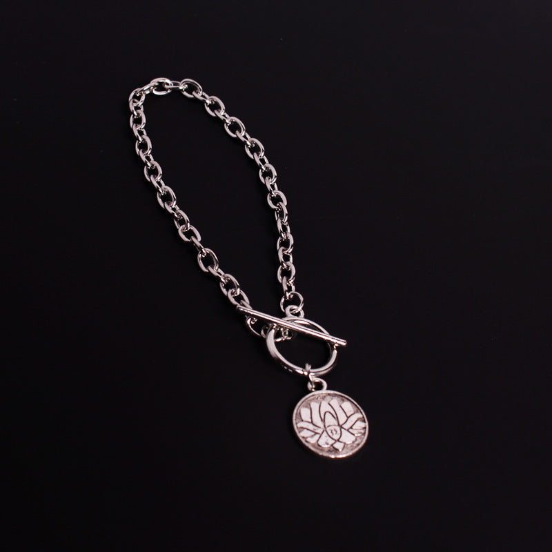 Unisex Alloy Bracelet Electroplated Retro Design Round Noodle Bear Charms With Smiley Lettering Glossy Finishes