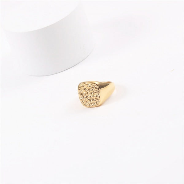 Retro Meteor Ring With Sky Moon Crater Design Metal Ring