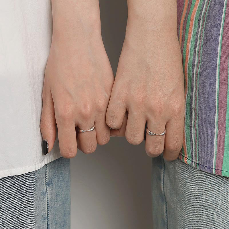 Unisex Opening Rings A Pair Of Matching Rings Gift Jewelry Commemorative Rings For Men and Women Geometric Anniversary Rings