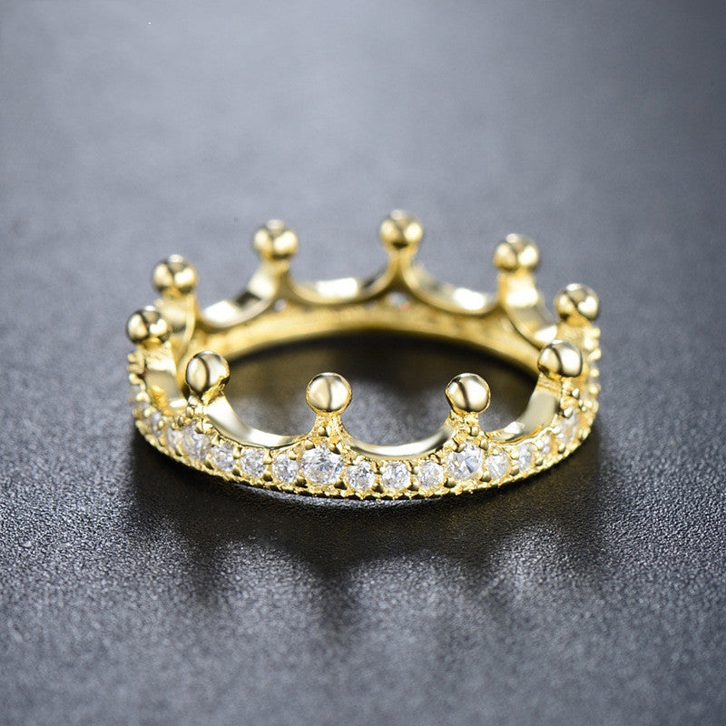 Womens Crown Ring European Style Fashion Jewelry Silver And Gold Ring Gift For Her Elegant Crown Ring Gift Art