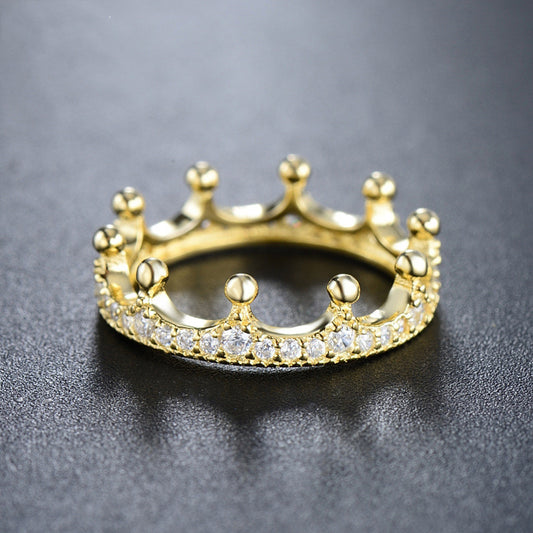 Womens Crown Ring European Style Fashion Jewelry Silver And Gold Ring Gift For Her Elegant Crown Ring Gift Art