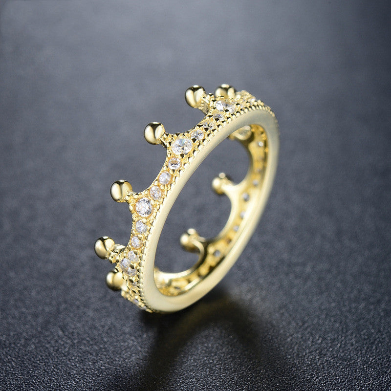 Womens Crown Ring European Style Fashion Jewelry Silver And Gold Ring Gift For Her Elegant Crown Ring Gift Art