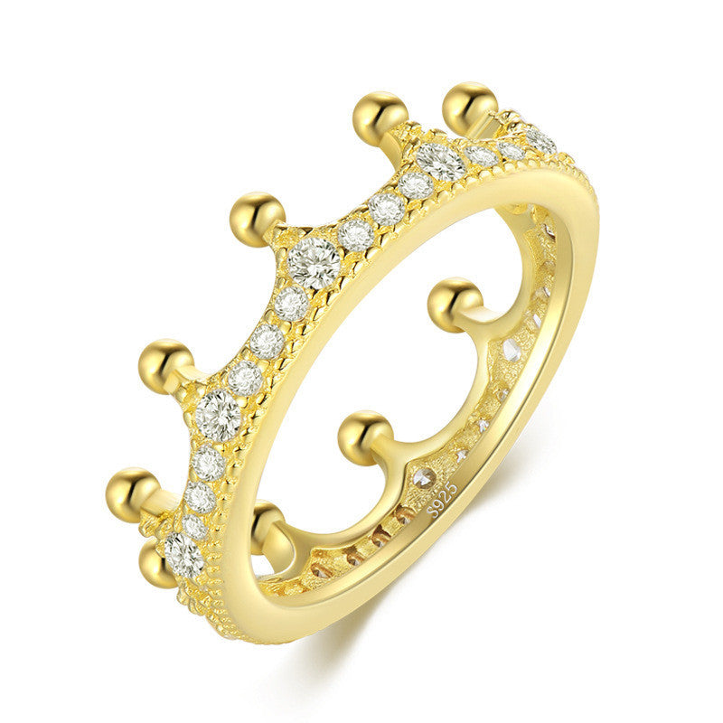 Womens Crown Ring European Style Fashion Jewelry Silver And Gold Ring Gift For Her Elegant Crown Ring Gift Art
