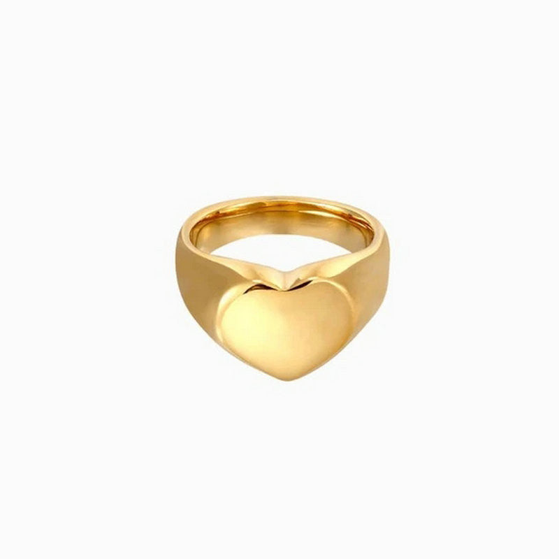 Women Love Ring Stainless Steel Band Gold Plated For Her