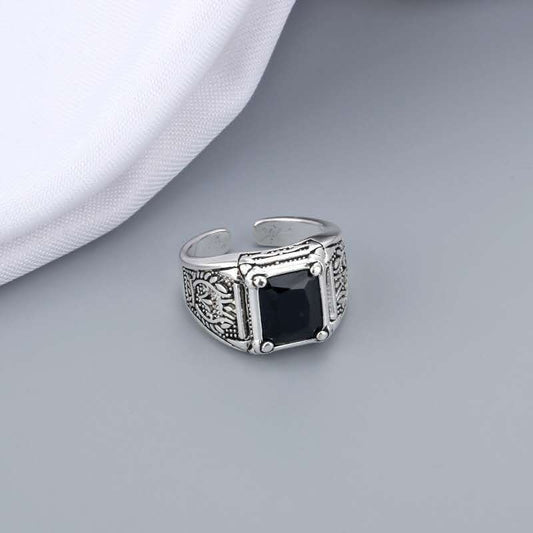 Unisex Crystal Ring Vintage Geometric Design Statement Jewelry Never Fade Elegant Gift For Birthday Great Gift