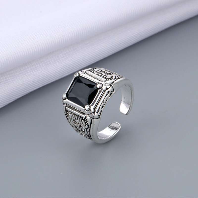 Unisex Crystal Ring Vintage Geometric Design Statement Jewelry Never Fade Elegant Gift For Birthday Great Gift
