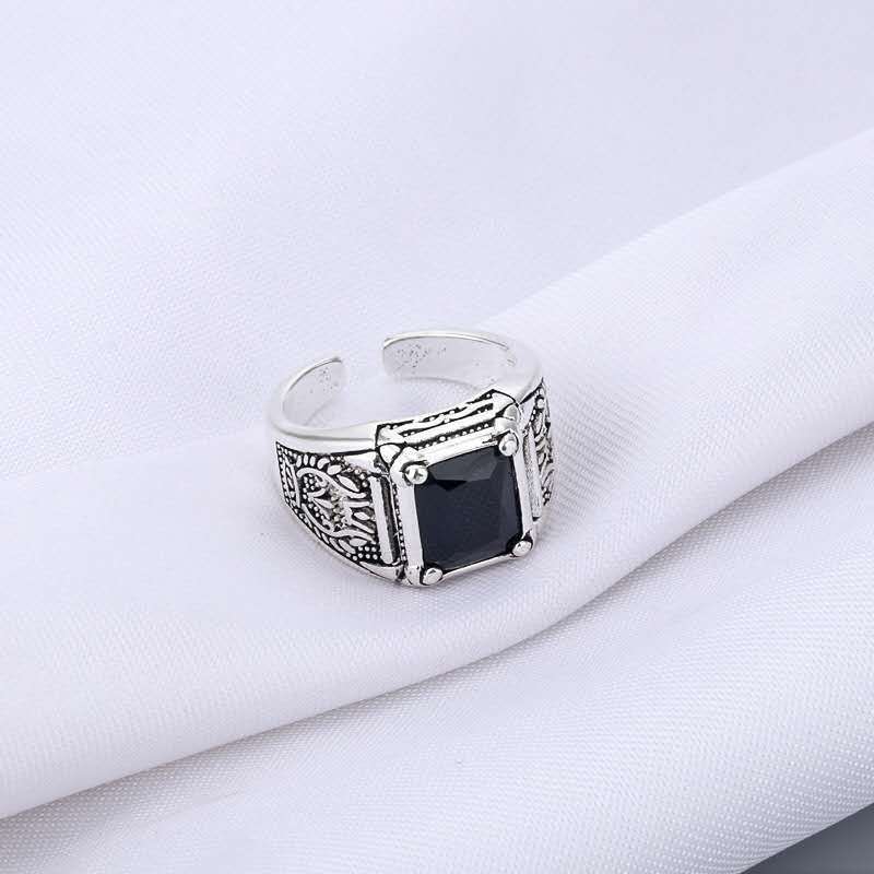 Unisex Crystal Ring Vintage Geometric Design Statement Jewelry Never Fade Elegant Gift For Birthday Great Gift
