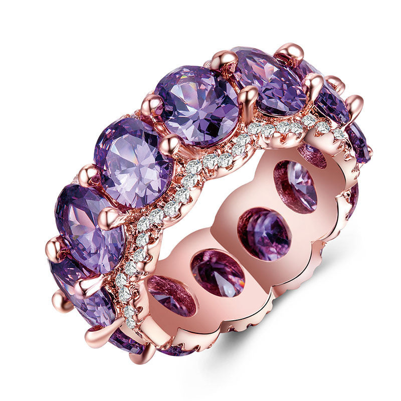 Copper Zircon Ring For Women Fashioned Geometry Inlaid Ring Wedding Gift Ring Anniversary Present Elegant Ring