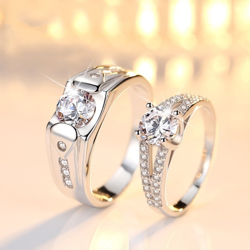 Couple Adjustable Matching Silver Plated Rings For Him And Her Romantic Anniversary Gift For Couples Love Gift