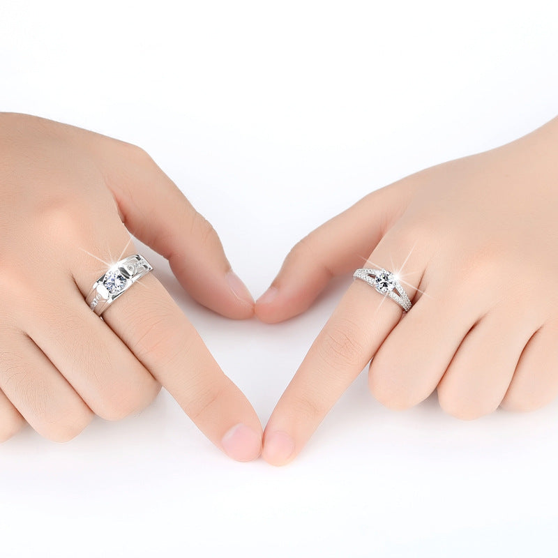Couple Adjustable Matching Silver Plated Rings For Him And Her Romantic Anniversary Gift For Couples Love Gift