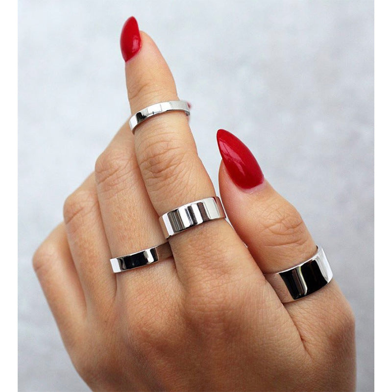 Womens Lightweight Titanium Steel Gold Band Ring Geometric Designs Individually Packed For Her Fashion Jewelry