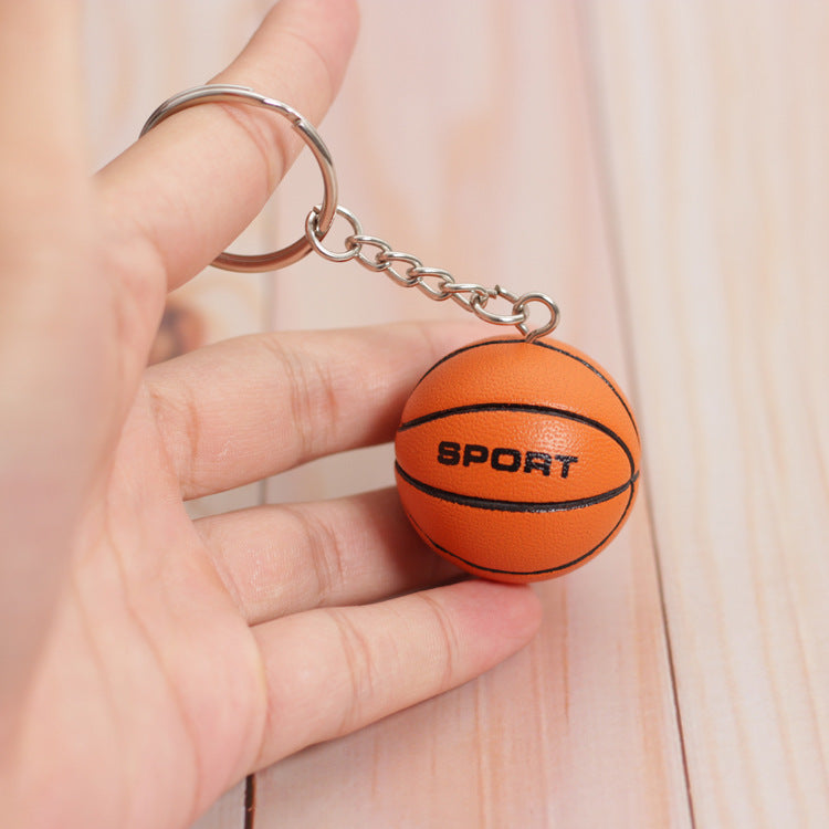 Durable Leather And Plastic Sports Ball Keychain Basketball Football Volleyball Key Ring For Fans Gift Great Gift Idea